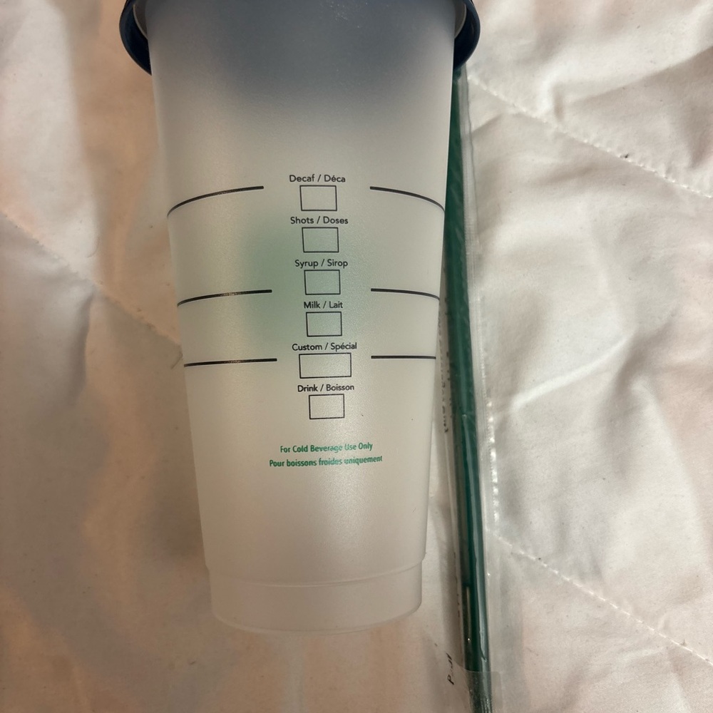 Brand New Starbucks Summer 2020 Reusable Cup 24 oz w/Green Straw - Picture 4 of 5